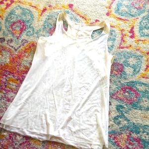 White Oiselle sheer floaty running tank top 8